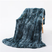HKM-360723 Double-Layer Tie Dye Plush Blanket for Sofa – Cozy Polyester Cover 130x160cm & 160x200cm