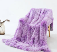 HKM-360723 Double-Layer Tie Dye Plush Blanket for Sofa – Cozy Polyester Cover 130x160cm & 160x200cm