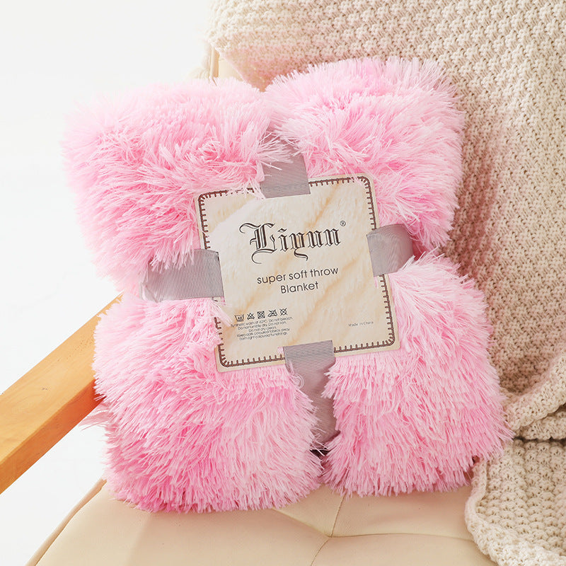 HKM-360723 Double-Layer Tie Dye Plush Blanket for Sofa – Cozy Polyester Cover 130x160cm & 160x200cm