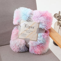 HKM-360723 Double-Layer Tie Dye Plush Blanket for Sofa – Cozy Polyester Cover 130x160cm & 160x200cm