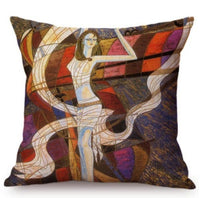 HKM-360787 European American Style Artistic Linen Pillowcase - 45x45CM Cushion Cover