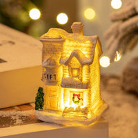 HKM-360851 LED Luminous Resin Christmas House Decorations – Various Styles
