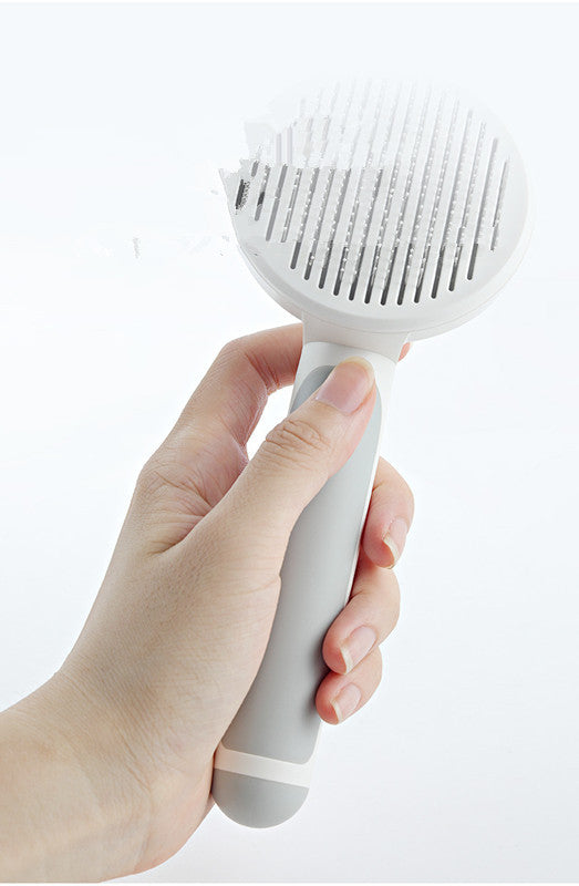 HKM-361171 135-Degree Round Handle Pet Passage Comb with Self-Cleaning Feature