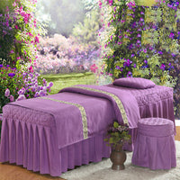HKM-361171 Cotton Beauty Bed Cover for Salon - Casual Twill Design, 180x230cm