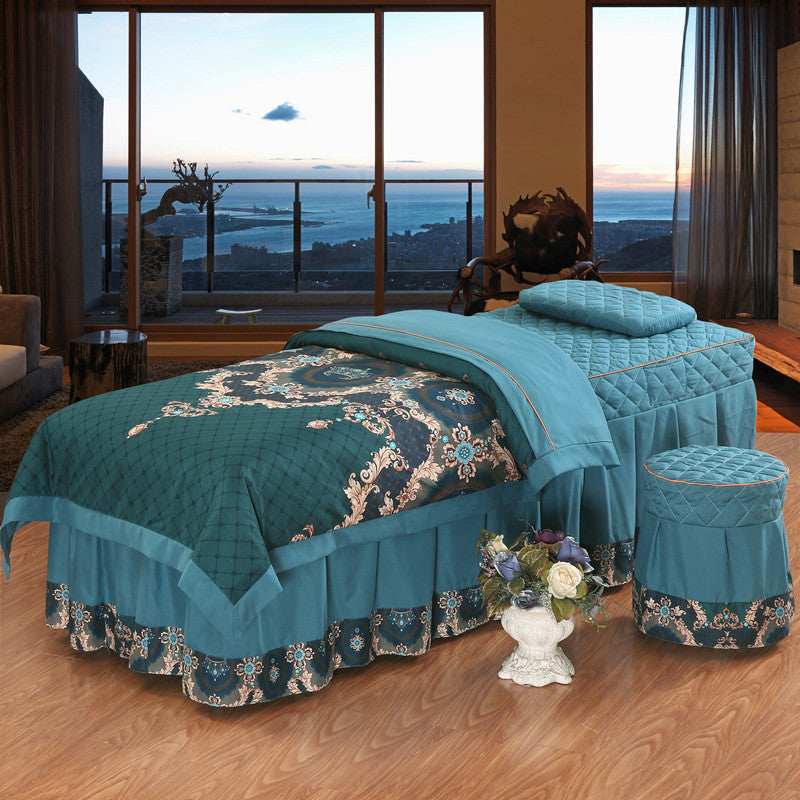 HKM-361171 Cotton Beauty Bed Cover for Salon - Casual Twill Design, 180x230cm