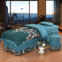 HKM-361171 Cotton Beauty Bed Cover for Salon - Casual Twill Design, 180x230cm