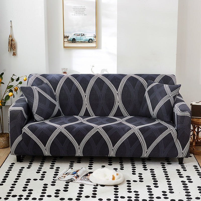 HKM-361235 Modern Elastic Kaleidoscope Polyester Sofa Cover - Various Patterns and Sizes Available