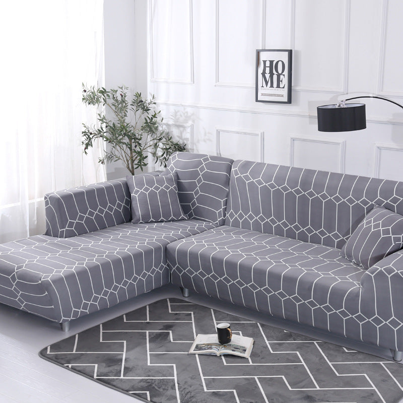 HKM-361235 Modern Elastic Kaleidoscope Polyester Sofa Cover - Various Patterns and Sizes Available