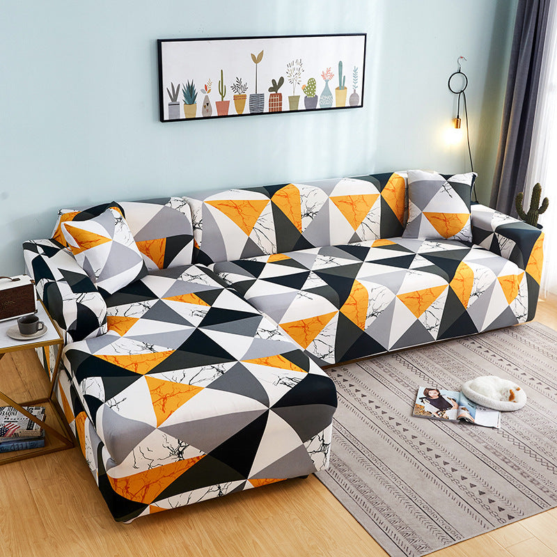 HKM-361235 Modern Elastic Kaleidoscope Polyester Sofa Cover - Various Patterns and Sizes Available