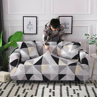 HKM-361235 Modern Elastic Kaleidoscope Polyester Sofa Cover - Various Patterns and Sizes Available