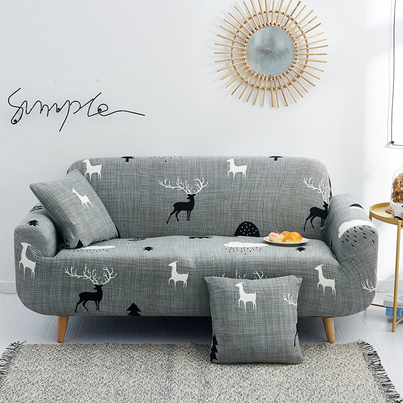 HKM-361235 Modern Elastic Kaleidoscope Polyester Sofa Cover - Various Patterns and Sizes Available
