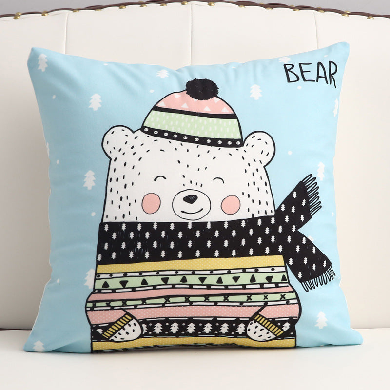 HKM-361299 Cartoon Short Plush Pillow for Home and Outdoor Decoration