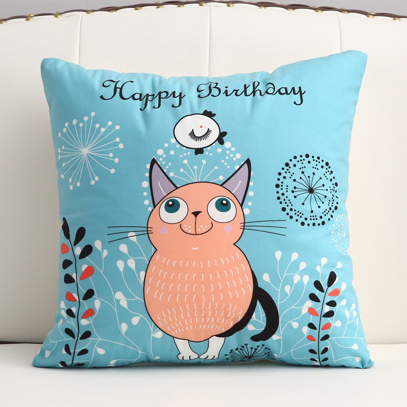 HKM-361299 Cartoon Short Plush Pillow for Home and Outdoor Decoration