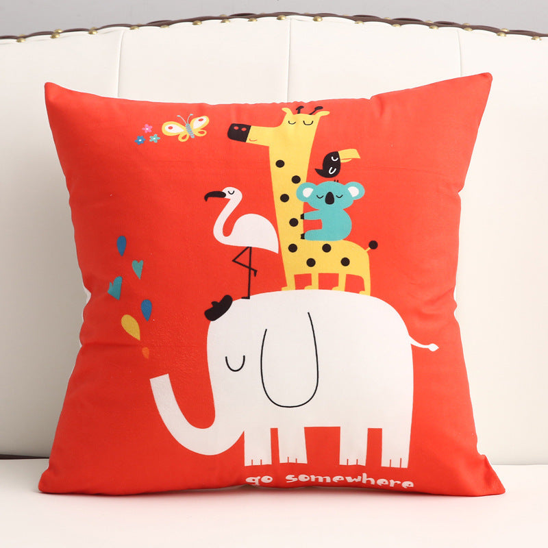 HKM-361299 Cartoon Short Plush Pillow for Home and Outdoor Decoration