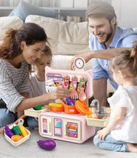 HKM-361363 Plastic Pretend Play Kitchen Toy Set for Children – 13-Piece Mini Kitchen Playset