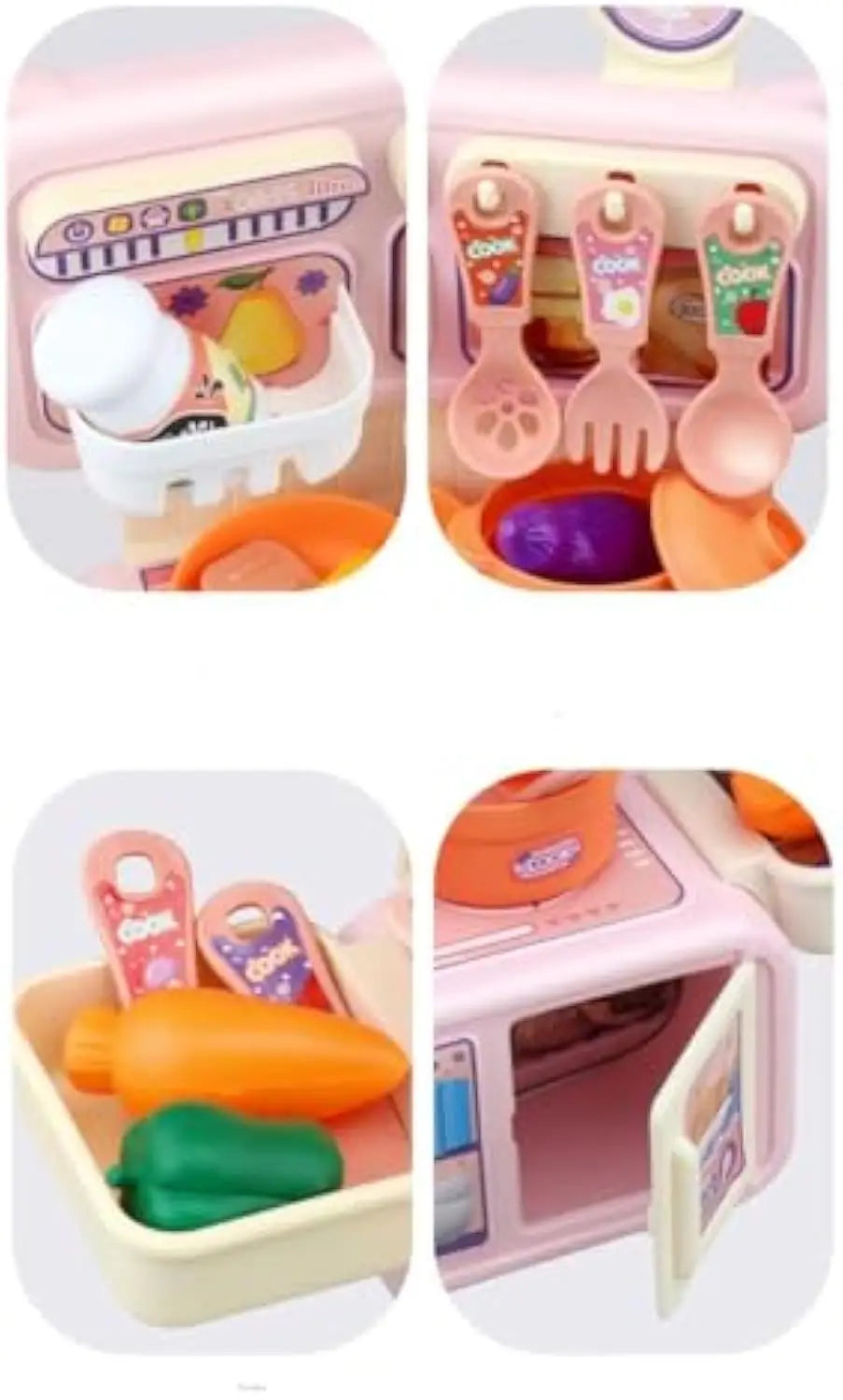 Plastic Pretend Play Kitchen Toy Set for Children – 13-Piece Mini Kitchen Playset