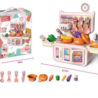 HKM-361363 Plastic Pretend Play Kitchen Toy Set for Children – 13-Piece Mini Kitchen Playset