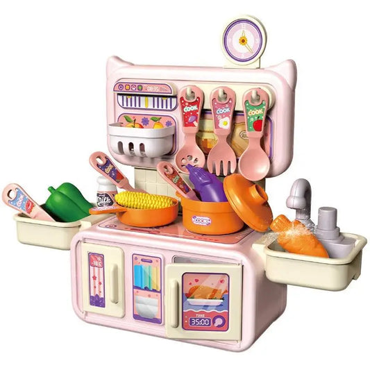 Plastic Pretend Play Kitchen Toy Set for Children – 13-Piece Mini Kitchen Playset