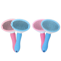HKM-361491 Self-Cleaning Pet Comb for Dogs and Cats - Durable Stainless Steel with Non-Slip Handle