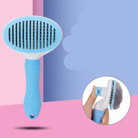 HKM-361491 Self-Cleaning Pet Comb for Dogs and Cats - Durable Stainless Steel with Non-Slip Handle