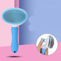 HKM-361491 Self-Cleaning Pet Comb for Dogs and Cats - Durable Stainless Steel with Non-Slip Handle
