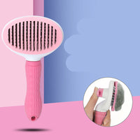 HKM-361491 Self-Cleaning Pet Comb for Dogs and Cats - Durable Stainless Steel with Non-Slip Handle