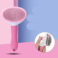 HKM-361491 Self-Cleaning Pet Comb for Dogs and Cats - Durable Stainless Steel with Non-Slip Handle