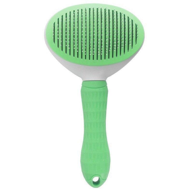 HKM-361491 Self-Cleaning Pet Comb for Dogs and Cats - Durable Stainless Steel with Non-Slip Handle