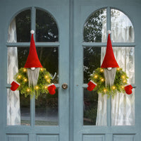 HKM-361683 Luminous Faceless Old Man Christmas Garland for Creative Door Hanging, Green Grass Hat, 40x5x55cm