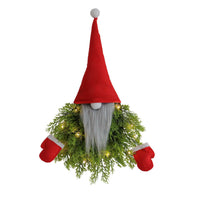 HKM-361683 Luminous Faceless Old Man Christmas Garland for Creative Door Hanging, Green Grass Hat, 40x5x55cm