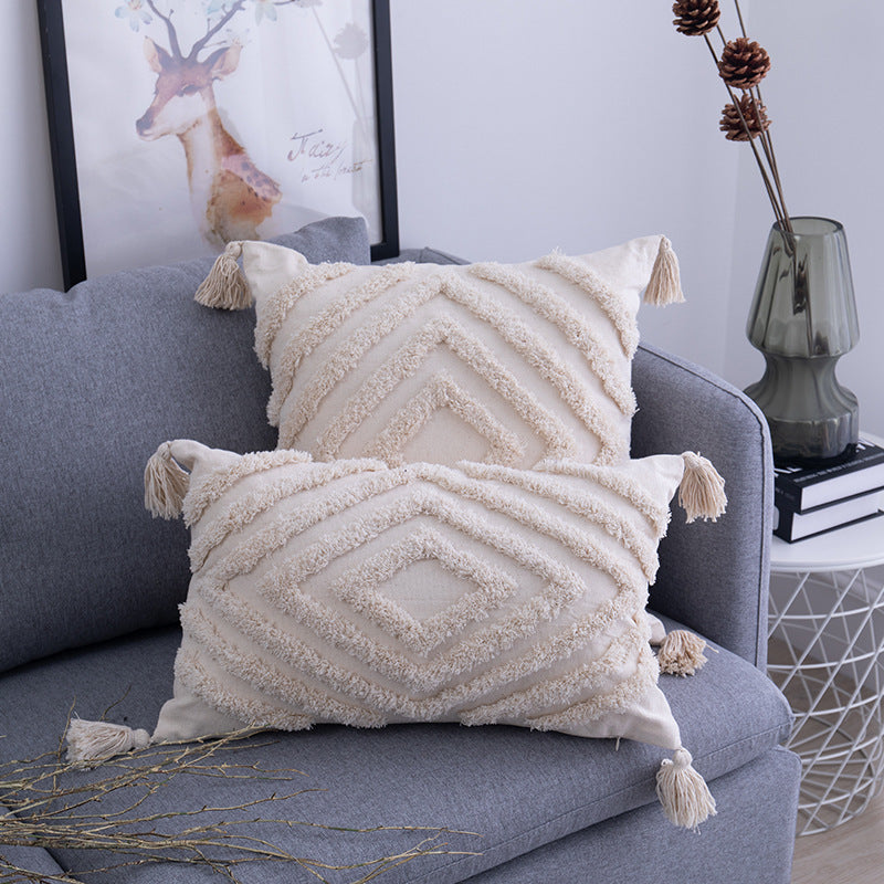 HKM-361683 Moroccan Style Cotton Cushion Cover for Living Room and Outdoor Use