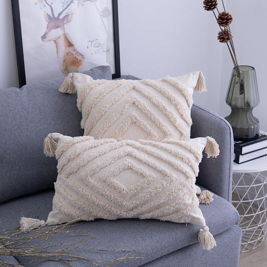 HKM-361683 Moroccan Style Cotton Cushion Cover for Living Room and Outdoor Use