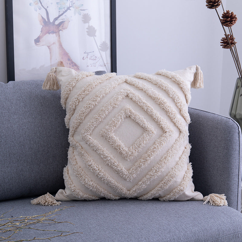 HKM-361683 Moroccan Style Cotton Cushion Cover for Living Room and Outdoor Use