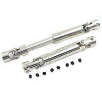 HKM-361747 Universal Drive Shaft for SCX10 D90 90027 90022 90028 Models - Stainless Steel Transmission Component, Adjustable Length 90-115mm & 110-155mm