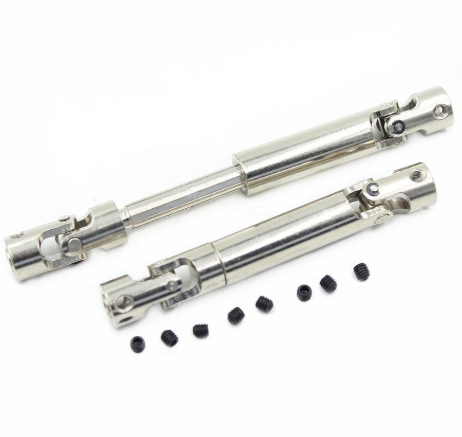 HKM-361747 Universal Drive Shaft for SCX10 D90 90027 90022 90028 Models - Stainless Steel Transmission Component, Adjustable Length 90-115mm & 110-155mm
