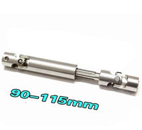 HKM-361747 Universal Drive Shaft for SCX10 D90 90027 90022 90028 Models - Stainless Steel Transmission Component, Adjustable Length 90-115mm & 110-155mm