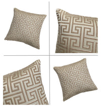 HKM-361939 Jacquard Yarn Dyed Chenille Cushion Cover - 45x45cm Decorative Pillow Case in Gold, Fluorescent Green, Beige, Dark Beige