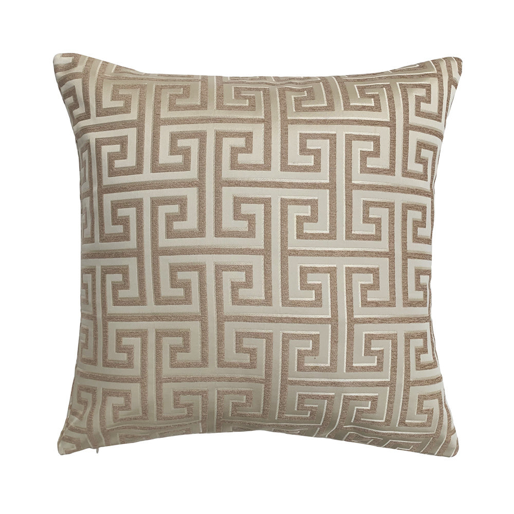 HKM-361939 Jacquard Yarn Dyed Chenille Cushion Cover - 45x45cm Decorative Pillow Case in Gold, Fluorescent Green, Beige, Dark Beige