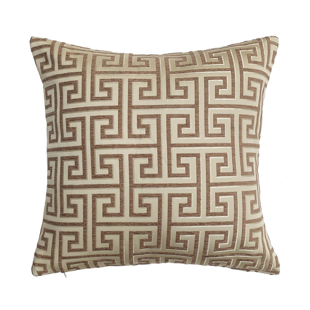 HKM-361939 Jacquard Yarn Dyed Chenille Cushion Cover - 45x45cm Decorative Pillow Case in Gold, Fluorescent Green, Beige, Dark Beige