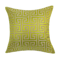 HKM-361939 Jacquard Yarn Dyed Chenille Cushion Cover - 45x45cm Decorative Pillow Case in Gold, Fluorescent Green, Beige, Dark Beige