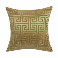 HKM-361939 Jacquard Yarn Dyed Chenille Cushion Cover - 45x45cm Decorative Pillow Case in Gold, Fluorescent Green, Beige, Dark Beige
