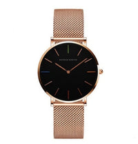 HKM-362131 Stainless Steel Mesh Women's Watch, 36mm Round Dial, Waterproof, Quartz Movement, Rose Gold