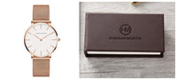 HKM-362131 Stainless Steel Mesh Women's Watch, 36mm Round Dial, Waterproof, Quartz Movement, Rose Gold