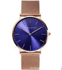 HKM-362131 Stainless Steel Mesh Women's Watch, 36mm Round Dial, Waterproof, Quartz Movement, Rose Gold