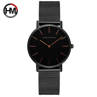 HKM-362131 Stainless Steel Mesh Women's Watch, 36mm Round Dial, Waterproof, Quartz Movement, Rose Gold