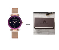 HKM-362131 Stainless Steel Mesh Women's Watch, 36mm Round Dial, Waterproof, Quartz Movement, Rose Gold