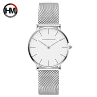 HKM-362131 Stainless Steel Mesh Women's Watch, 36mm Round Dial, Waterproof, Quartz Movement, Rose Gold