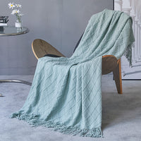 HKM-362323 Nordic Knitted Imitation Cashmere Blanket - Four Seasons Versatile Throw in Multiple Colors