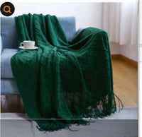 HKM-362323 Nordic Knitted Imitation Cashmere Blanket - Four Seasons Versatile Throw in Multiple Colors