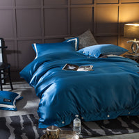 HKM-362387 Cotton Four-Piece Bedding Set with Soft Silk-Like Finish for 1.5m, 1.8m, and 2.0m Beds